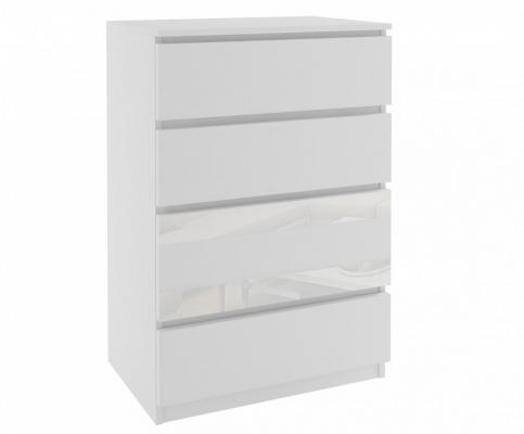 Komoda MIRROR Biela - Biela - Biela lesklá