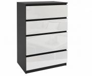 Komoda BEAUTY Čierna - Biela lesklá