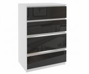 Komoda BEAUTY2 Biela - Čierna lesklá