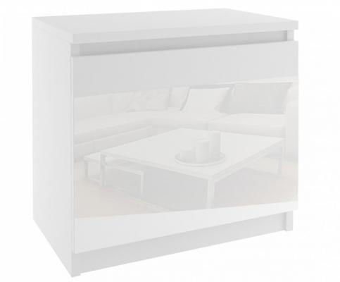 Nočný stolík BEAUTY Biela - Biela/Biela lesklá