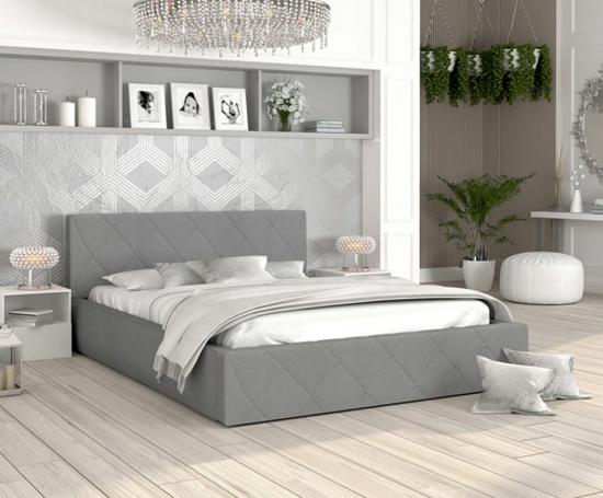 Čalúnená manželská posteľ Gambit 140x200 cm s roštom sivá