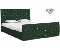 Čalúnená posteľ VIKI 160x200 Trinity tmavo zelená s kovovým roštom