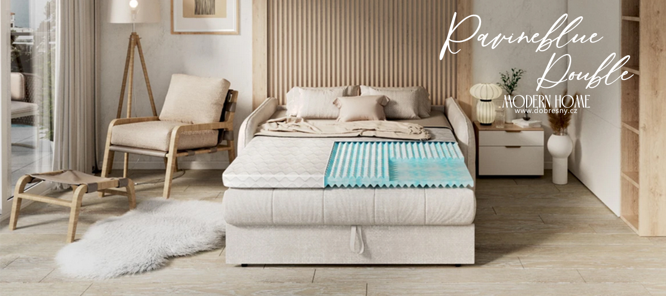 Topper z profilovanej peny Ravine Blue Double 120x200cm 8cm