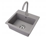 Granitový drez DON + batéria DECO ŠEDÉ 44,2 x 41,5 x 17,1cm