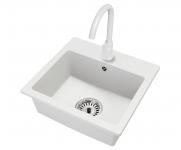 Granitový drez DON + batéria DECO BIELE 44,2 x 41,5 x 17,1cm