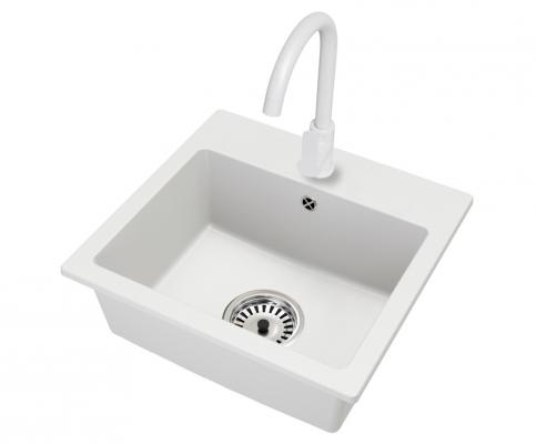 Granitový drez DON + batéria DECO BIELE 44,2 x 41,5 x 17,1cm