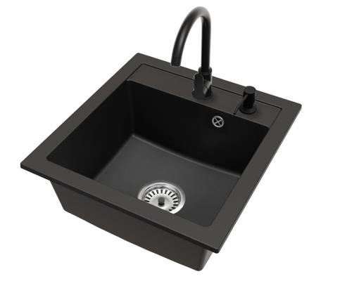 Granitový drez BIG DON + batéria DECO ČIERNA 52 x 49 x 21cm
