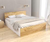 Manželská posteľ PANAMA KLASIK 140x200 + rošt BIELA-DUB