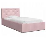 Luxusná posteľ CRYSTAL ružová 120x200 s kovovým zdvižným roštom