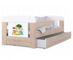 Detská posteľ 180 x 80 cm FILIP BOROVICA vzor ZVIERATKA