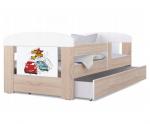Detská posteľ 180 x 80 cm FILIP BOROVICA vzor AUTA