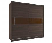 Šatníková skriňa s posuvnými dverami CRAFTON 200x218 cm GAŠTAN/HNEDÝ LESK