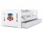 Detská posteľ 160 x 80 cm FILIP BIELA vzor SUPER PSI
