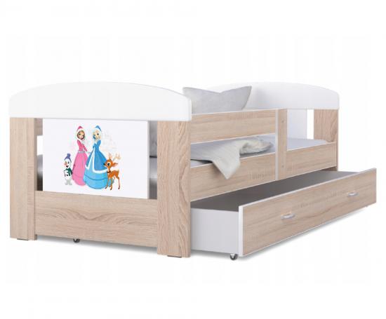 Detská posteľ 160 x 80 cm FILIP BOROVICA vzor PRINCEZNY