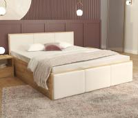 Manželská posteľ PANAMA T 120x200 so zdvíhacím dreveným roštom DUB BÍLÁ