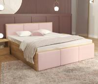Manželská posteľ PANAMA T 180x200 so zdvíhacím dreveným roštom DUB RUŽOVÁ