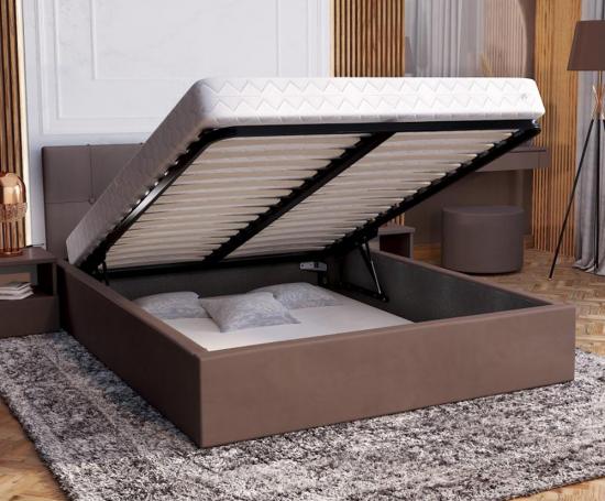 Čalúnená posteľ RINO 160x200 cm s roštom hnedá