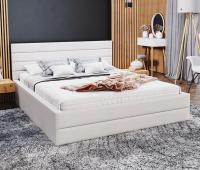 Luxusná posteľ TOPAZ trinity 180x200 s kovovým roštom BIELA