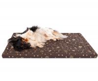 Nepremokavý matrac pre psov 100x70 HNEDÝ so vzorom 5cm pena