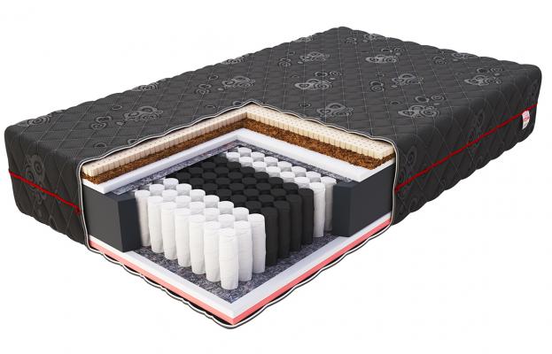 Taštičkový matrac BLACK MAX JACQUARD 80x200 cm s kokosom a latexom 26cm