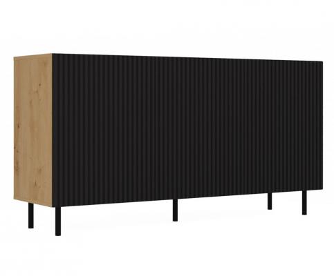 Komoda KAMA 3D SLIM dub artisan/čierna