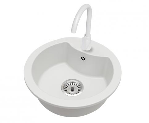 Granitový drez MILA + batéria DECO biela