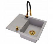 Granitový drez DONZO + batéria NEXO zlatá/odtiene šedej 46,5 x 57,6 x 17,4cm