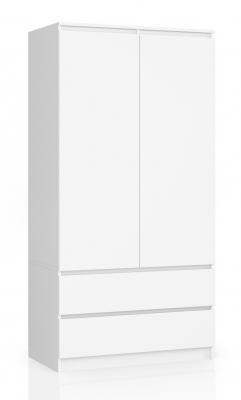 Šatníková skriňa s otočnými dverami 90cm biela