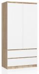 Šatníková skriňa s otočnými dverami 90cm sonoma / biela