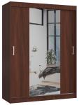 Šatníková skriňa s posuvnými dverami a zrkadlom 150cm wenge
