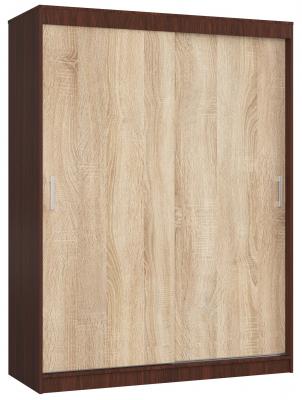 Šatníková skriňa s posuvnými dverami 150 cm MONO wenge / sonoma