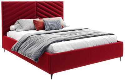 Čalúnená posteľ ELEGANTE 90x200 Vínová Paris s úložným priestorom kovový rošt