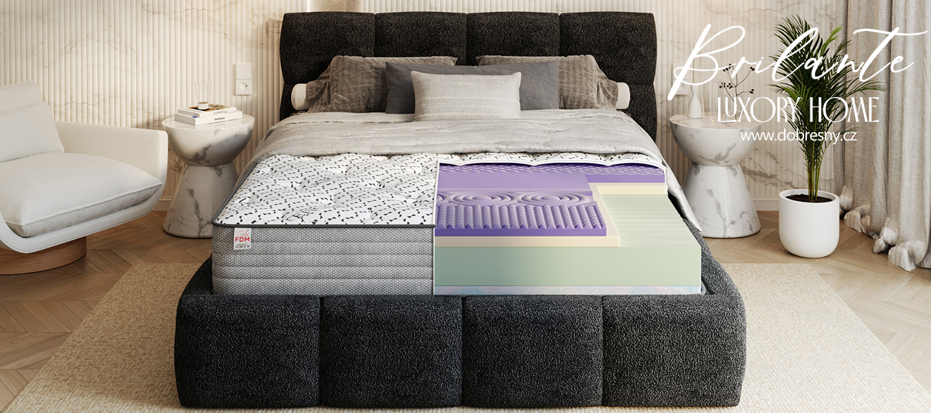 Penový matrac BRILLANTE TENCEL 180x200 cm 26 cm