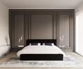 Luxusná manželská posteľ CRYSTAL čierna 160x200 s dreveným roštom