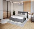 Luxusná posteľ AMBER 90x200 Grafit Trinity s úložným priestorom a kovovým roštom